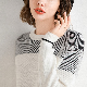 Crew Neck Pullover Long Sleeve Color Block Fleece Sweater