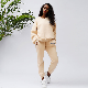  Custom Logo Women Winter Fashion 2 Pieces Set Sweater Suit with Fleece
