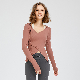  Fitness Sports Top Women′s Slim Fit Fitness Shirt Long Sleeve Yoga Tee Hooded Running Yoga Wear Sweater