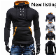  Latest Men′s High Quality Double-Breasted Hooded Sweater