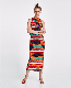 Ladies Ribbed Knit Skirt Featuring a Side Vent at The Hem
