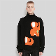  Custom Pattern Jacquard Oversized Knit Men Sweater Elephant Turtleneck Jumper Black Sweater Unisex Knitwear