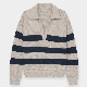 High Quality Cotton Cashmere Blended Stripe Polo Neck Cashmere Pullover Sweater