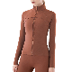  Women Sport Hooded Sweater Zipper Long Sleeve Jacket Yoga Coat Thick Stand-up Collar Warm Windproof Athletic Autumn Winter