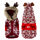  Snow Print Red Christmas Pets Winter Clothes Dogs Sweaters Cardigan Coats with Hoodies