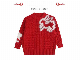  Girl′s Red Sweater with Long Sleeve Round Neck Acrylic Fiber