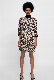  Ladies′ fashion Animal Prints Sweater Dress with 3/4 Sleeve