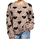  Wholesale Long Sleeve Knit Top Winter Round Neck Heart Women′s Pullover Sweaters