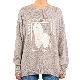 Custom Women Alpaca Pattern Printed Crew Neck Loose Soft 100% Wool Sweater