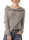  Women′s Fashion off-Shoulder 100% Cashmere Alpaca Oversize Top Shein Sweater Grey