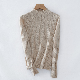 Ladies Fashion Ribbed Knitted Half Turtleneck 100% Cashmere Pullover Sweater