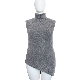  Women′s Knitted Vest Pullover Tops Autumn and Winter Cowl Neck Sweater Sleeveless New Solid Viscose Irregular Hem Knitwear