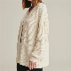 Open Front Puffy Sleeve Merino Wool & Cashmere Blended Cardigan Sweater