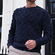 Men′s Fashion Wool Cashmere Blended Cable Knitted Winter Sweater