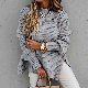 Side Slit Design Fashionable Clothing O Neck Loose Pullover Chunky Knit Sweater