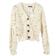  Customized Fashion Softer Pale Grey Ribbed Women Cardigan