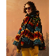 Women Long-Sleeved Hooded Jacket Printed Woolen Coat