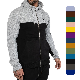  Wholesale Color Block Gym Running Sportswear French Terry Zipper up High Quality Men Casual Custom Zip Hoodie