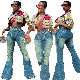 L897 Trendy Zipper Flare Jeans