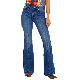  Womens Bell Bottom Jeans Flare Jeans Elastic MID Waist Slim Denim Long Pants Esg14340