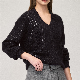 Mohair, Nylon & Wool Blended New Collection Arrived Sequin Ladies Pullover Sweater