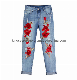  Factory Custom/Customized Embroidered Private Logo/Label/Brand Fashion Denim/Cotton Ladies/Women/Girl Stretch Chinese Style High Quality Bulk Pants/Jean/Jeans