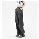  2023 High Quality Women PU Leather Pants Clothes Fashion Casual Wide Leg Cargo Trousers