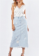 Fashioned Women/Lady′s Washed Effected A Shape Denim Dress