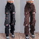  Women′s Distressed Jeans Women′s Straight Fit Loose Fitting Jeans
