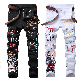  2023 European Fashion Jeans Men′ S Stretch Casual Printing Straight Jeans