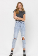  Puncture Design Women Light Blue Jeans New Fashion High Quality Jeans