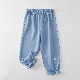  Hot Sale Fashionable Baby Clothes Leisure Children Clothing Wholesale Kids Wear Casual Solid Color Trousers Loose Jeans Sweat Breathable Girl Pants