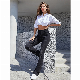  Women Jeans Classic Flared Denim Jeans Black High Waist Wide Leg Denim Jeans