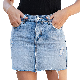  Custom High Waist Women Shorts Light Wash Non-Stretchy Cotton Fabric Women Jeans Skirts