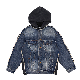  Jacket Custom Streetwear 100% Cotton Color Block Jacket Denim Coats Men′s Jean Top Casual Vintage Men Denim Jackets