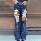 Dear-Lover Blue High Waist Distressed Bell Jeans
