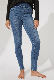  New High Waist Stretch Skinny Mom Fit Women Denim Jeans with Elastane Waistband