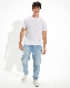  Classic Cotton Rigid Durable Light Wash Relaxed Mens Denim Jeans with Tapered Leg Opening