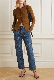  Factory Custome Middle-Waisted High Quality Straight Cool Multiblock Splicing Jean Pants