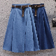  A-Line Wholesale Fashion Ladies Denim Belt Jean Skirt