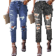 Formal Adult Fading Distressed Holes Crop Jeans
