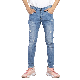 Custom Slim Fit Blue Washed Denim Ripped Design Stretch Men Skinny Jeans
