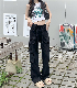  Vintage High Waist Straight Casual Streetwear Spice Girls Women Loose Cargo Pants Workwear Baggy Jeans with Side Slip Pockets
