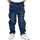  Custom Washed Light Blue Boys Denim Comfortable Children Casual Jeans