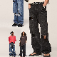  Customized New Trend 75%Cotton 25%Spandex High Quality Jeans Loose Wide Leg Washed Distressed Jeans for Men Boys Daily Wearing Clothes