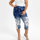 Custom Fashion Women′s Shorts Stretch Jeans with Lace