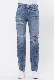 Puncture Design Leisure and Simplicity Comfort Fashion Blue Jeans