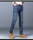  Autumn and Winter Jeans Men Straight Tube Loose Large Size Stretch Business Casual Pants with Fleece and Thick Men′s Pants Wholesale