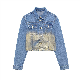 Pb&Za Women′s Wholesale Short Denim Jacket Gradient Coat