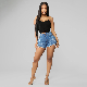  2022 Summer Jeans Ripped Tassels Denim Women′s Shorts